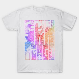 Santiago, Chile City Map Typography - Colorful T-Shirt